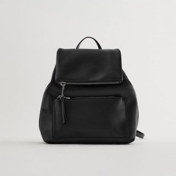 Zara Handbags - Zara Backpack with Flap Zips Black